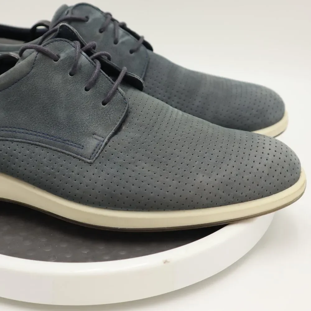 Ecco Jared Modern Tie Mens Blue Leather Shoes Size 10 EU 44 Dress Sneakers